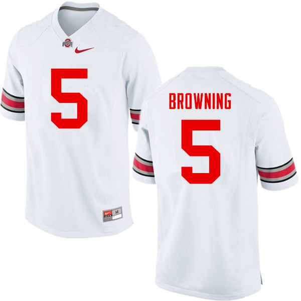 Ohio State Buckeyes #5 Baron Browning Men Embroidery Jersey White